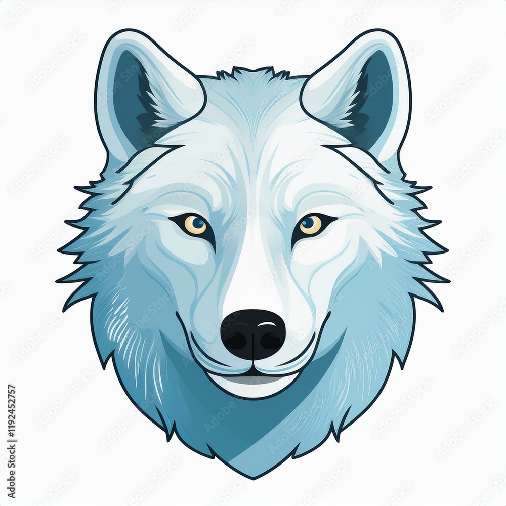 Naklejka premium Arctic wolf flat design. isolated on white background