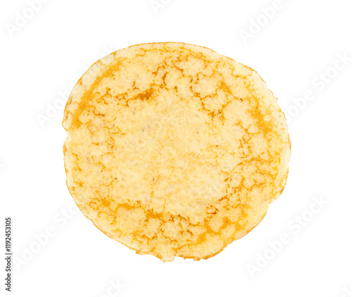 Pancakes isolated, Eastern European crepe, thin blini, slapjack roll, popular morning food on white photo