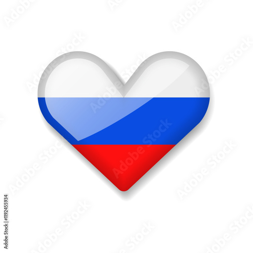 Free Download Russian Federation - Shiny Flag in the Form of Heart. Vector Illustration. - GFXLoad
