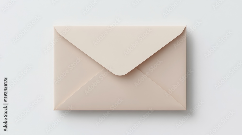 Plain envelope isolated on white background simple design minimalist style studio lighting Plain envelope isolated on white background simple design minimalist style studio lighting