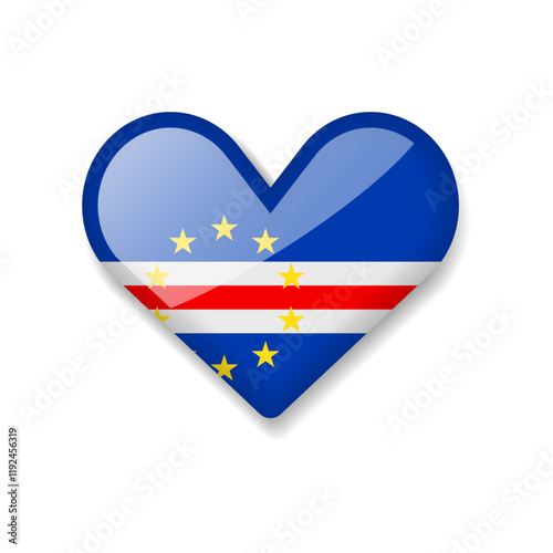 Cape Verde - Shiny Flag in the Form of Heart. Vector Illustration. Free Download Cape Verde - Shiny Flag in the Form of Heart. Vector Illustration. - GFXLoad