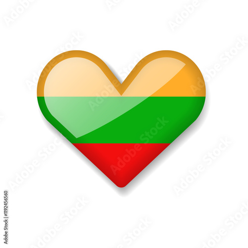 Free Download Lithuania - Shiny Flag in the Form of Heart. Vector Illustration. - GFXLoad