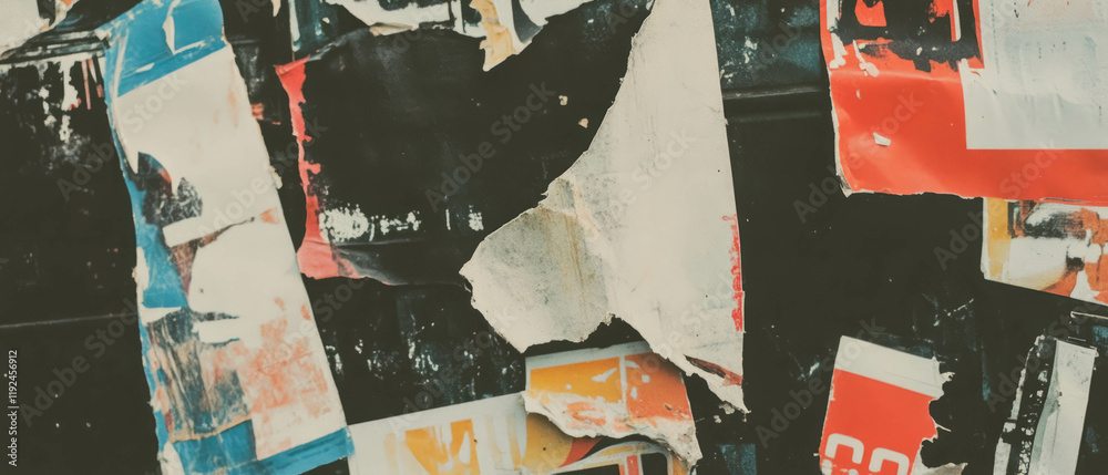 Fototapeta premium Distressed typography and grunge textures inspired by vintage punk poster styles