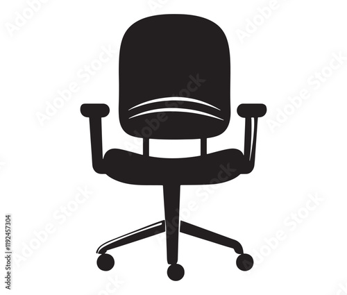 Office chair isolated on white background, Silhouette office chair design