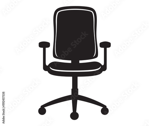 Office chair isolated on white background, Silhouette office chair design