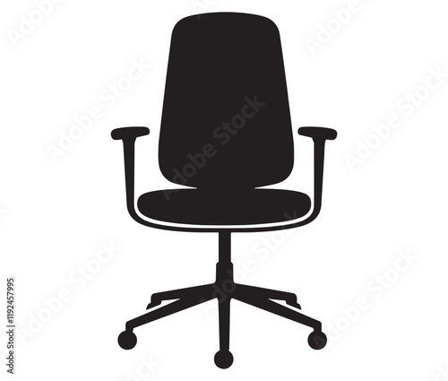 Office chair isolated on white background, Silhouette office chair design