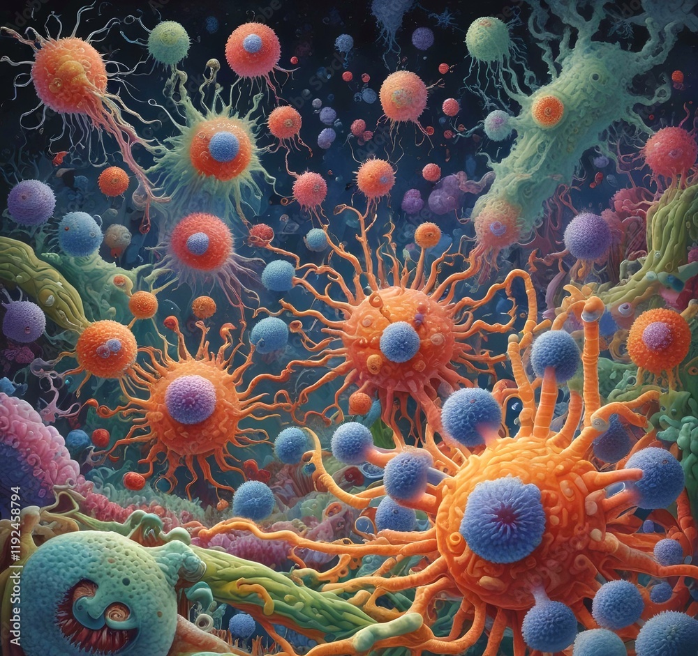 Obraz premium Illustration of bacteria.