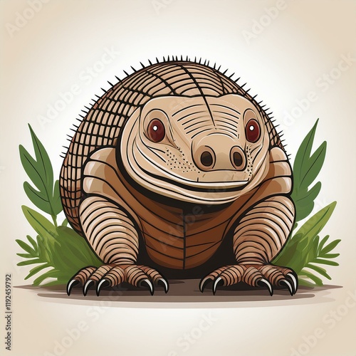 Armadillo lizard flat design. isolated on white background photo