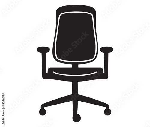 Office chair isolated on white background, Silhouette office chair design