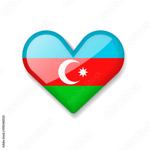 Azerbaijan - Shiny Flag in the Form of Heart. Vector Illustration. Free Download Azerbaijan - Shiny Flag in the Form of Heart. Vector Illustration. - GFXLoad