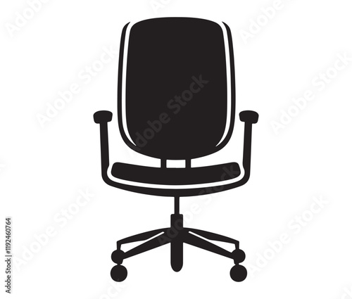 Office chair isolated on white background, Silhouette office chair design