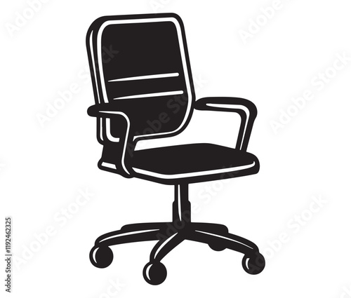 Office chair isolated on white background, Silhouette office chair design