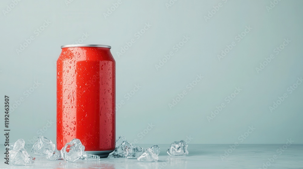 Refreshing mockup design of a red drink can minimalist environment product demo for marketing purposes Refreshing mockup design of a red drink can minimalist environment product demo for marketing purposes