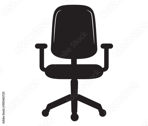 Office chair isolated on white background, Silhouette office chair design