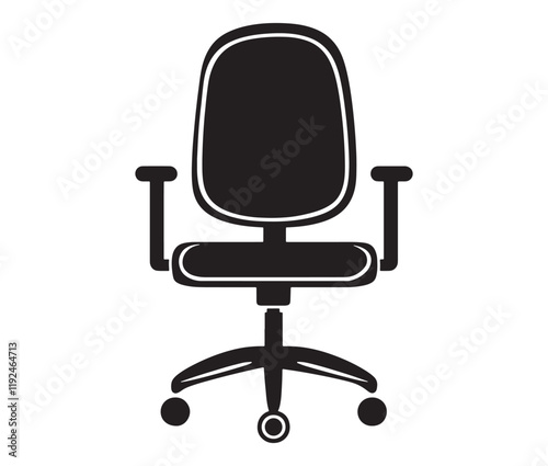 Office chair isolated on white background, Silhouette office chair design