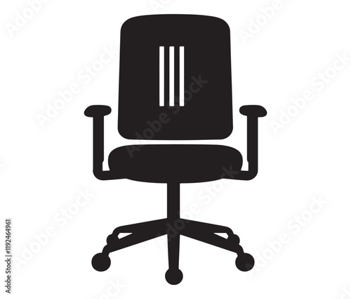 Office chair isolated on white background, Silhouette office chair design