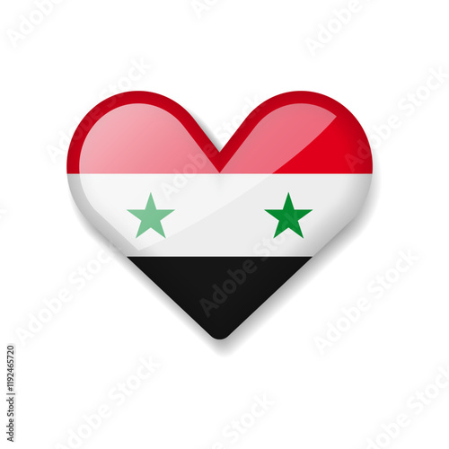 Syria - Shiny Flag in the Form of Heart. Vector Illustration. Free Download Syria - Shiny Flag in the Form of Heart. Vector Illustration. - GFXLoad