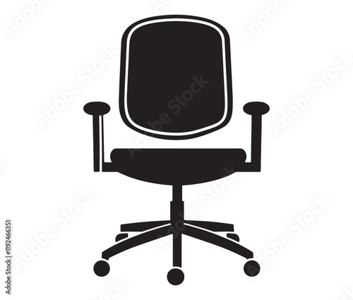 Office chair isolated on white background, Silhouette office chair design