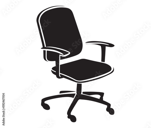 Office chair isolated on white background, Silhouette office chair design