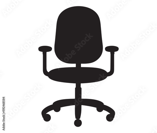 Office chair isolated on white background, Silhouette office chair design