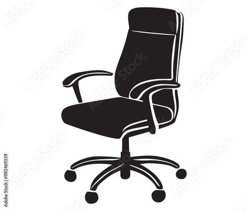 Office chair isolated on white background, Silhouette office chair design