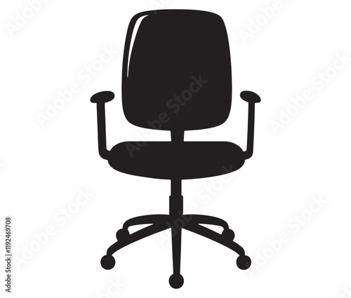 Office chair isolated on white background, Silhouette office chair design