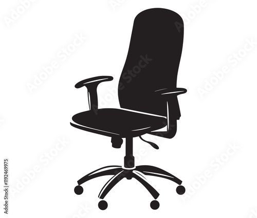 Office chair isolated on white background, Silhouette office chair design
