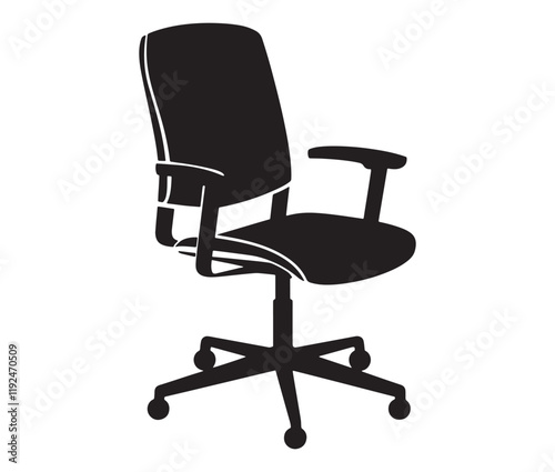 Office chair isolated on white background, Silhouette office chair design