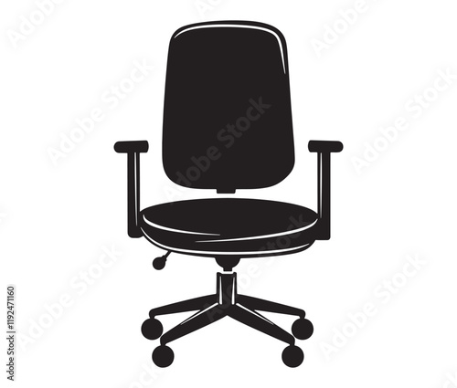 Office chair isolated on white background, Silhouette office chair design