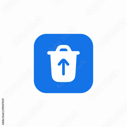 trash delete bin arrow up icon vector sign