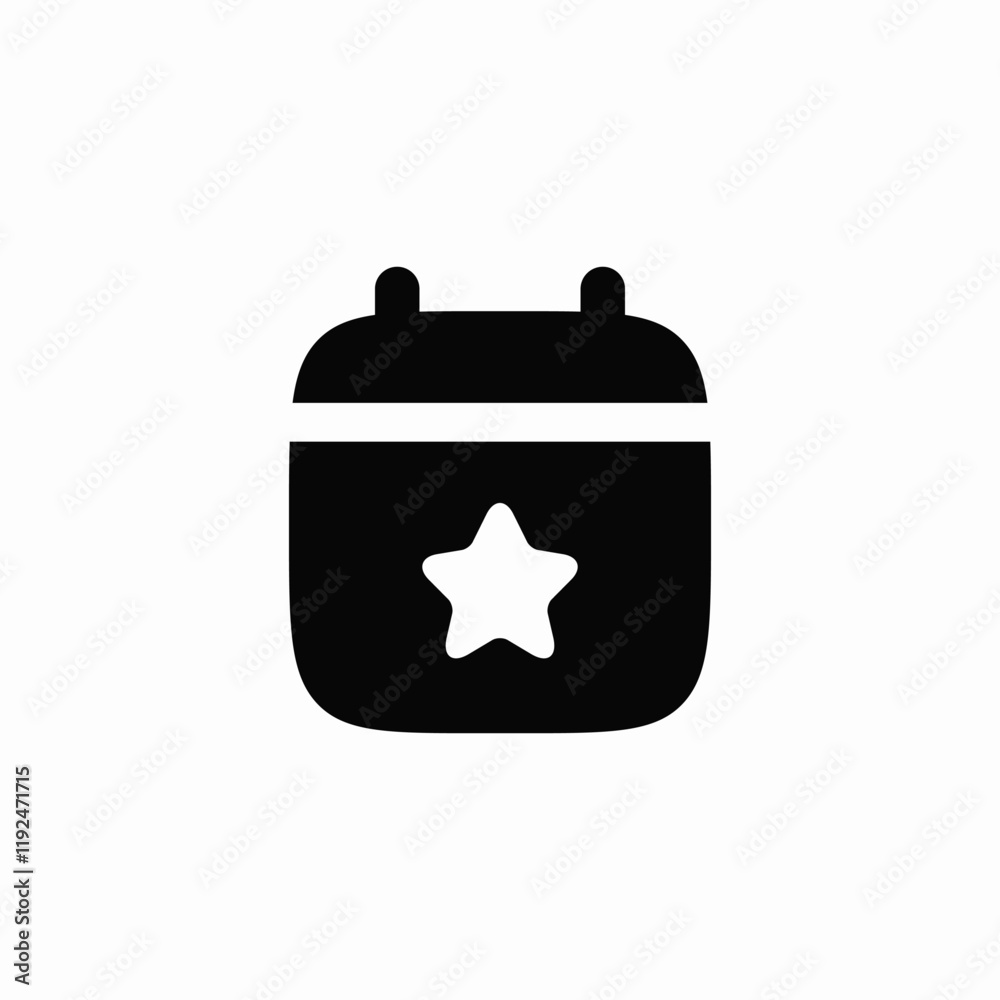 calendar star date icon vector sign calendar star date icon vector sign
