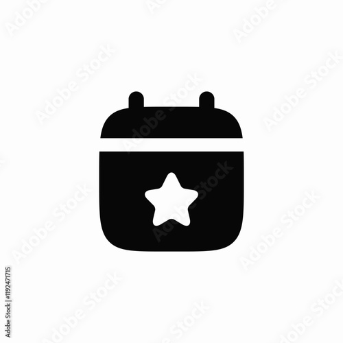 calendar star date icon vector sign