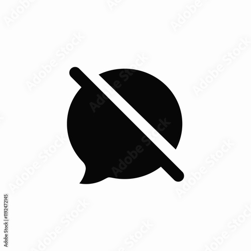 Chat turned off bubble speech icon vector sign