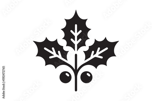 Christmas holly berry icon mistletoe 