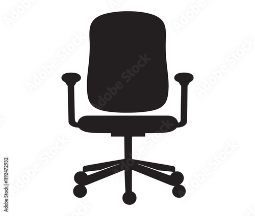 Office chair isolated on white background, Silhouette office chair design