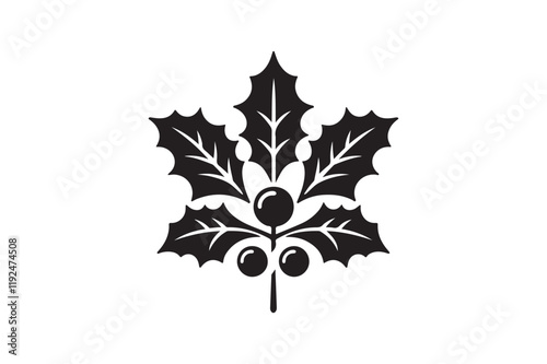 Christmas holly berry icon mistletoe 