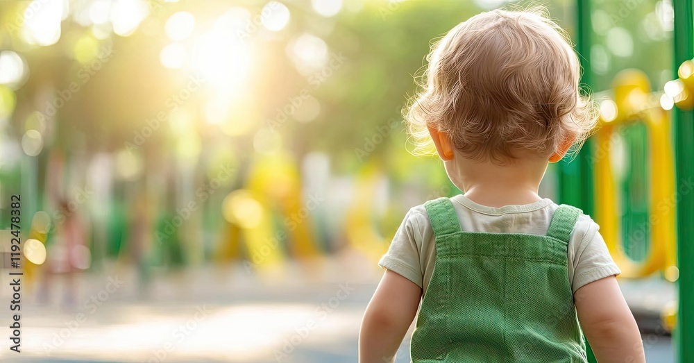 Naklejka premium African American children concept. A young child enjoying playtime in a sunny park with vibrant colors and joyful atmosphere.