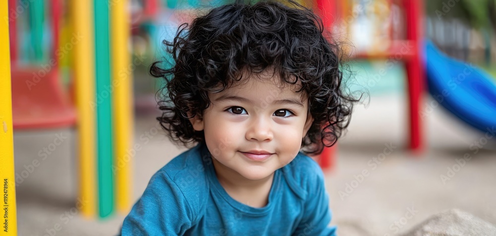 African American children concept. A cheerful child playing in the sand at a playground, enjoying a sunny day outdoors. African American children concept. A cheerful child playing in the sand at a playground, enjoying a sunny day outdoors.