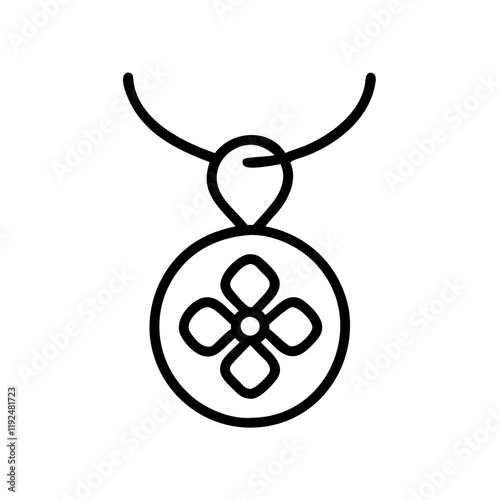 Sacred symbols on golden amulet, protective energy, esotericism, minimalist icon
