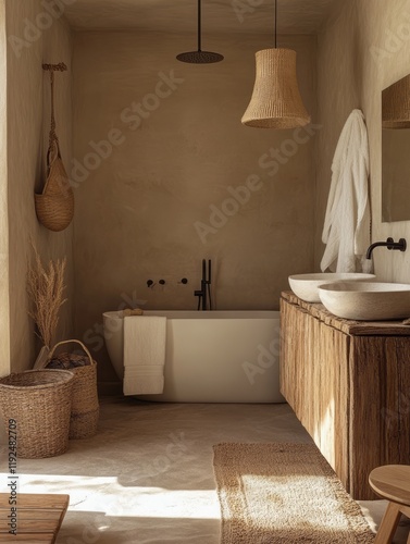 Minimalist Earthy Tone Bath...