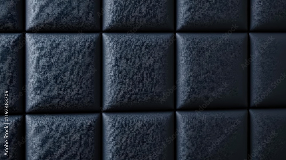Naklejka premium Studio absorber concept. Elegant dark padded wall surface with a modern and stylish design for interiors.