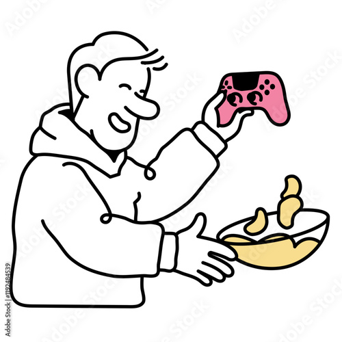 Man celebrates winning in a video game