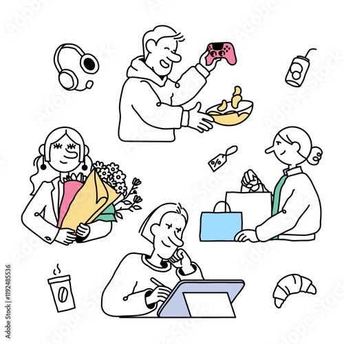 People engaged in hobbies and enjoying free time
