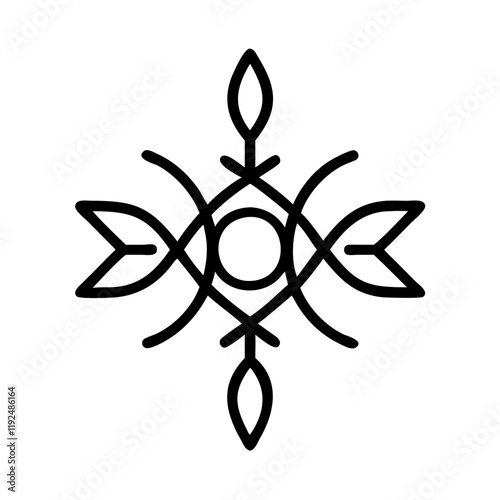 Pagan symbols, ancient wisdom, esotericism, minimalist icon