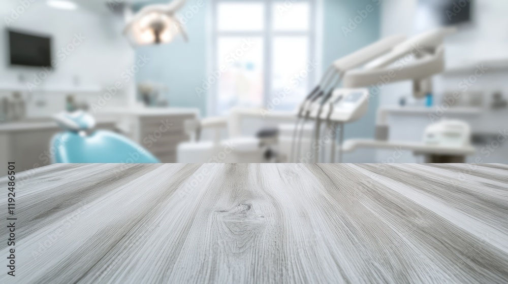 © Rimi - 'Serene Simplicity: A Close-Up of an Empty Table in a White Dental Clinic'