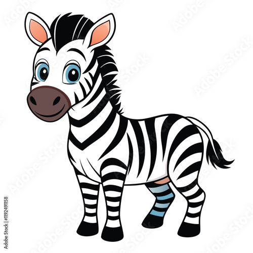 cute zebra vector design logo for kids product 