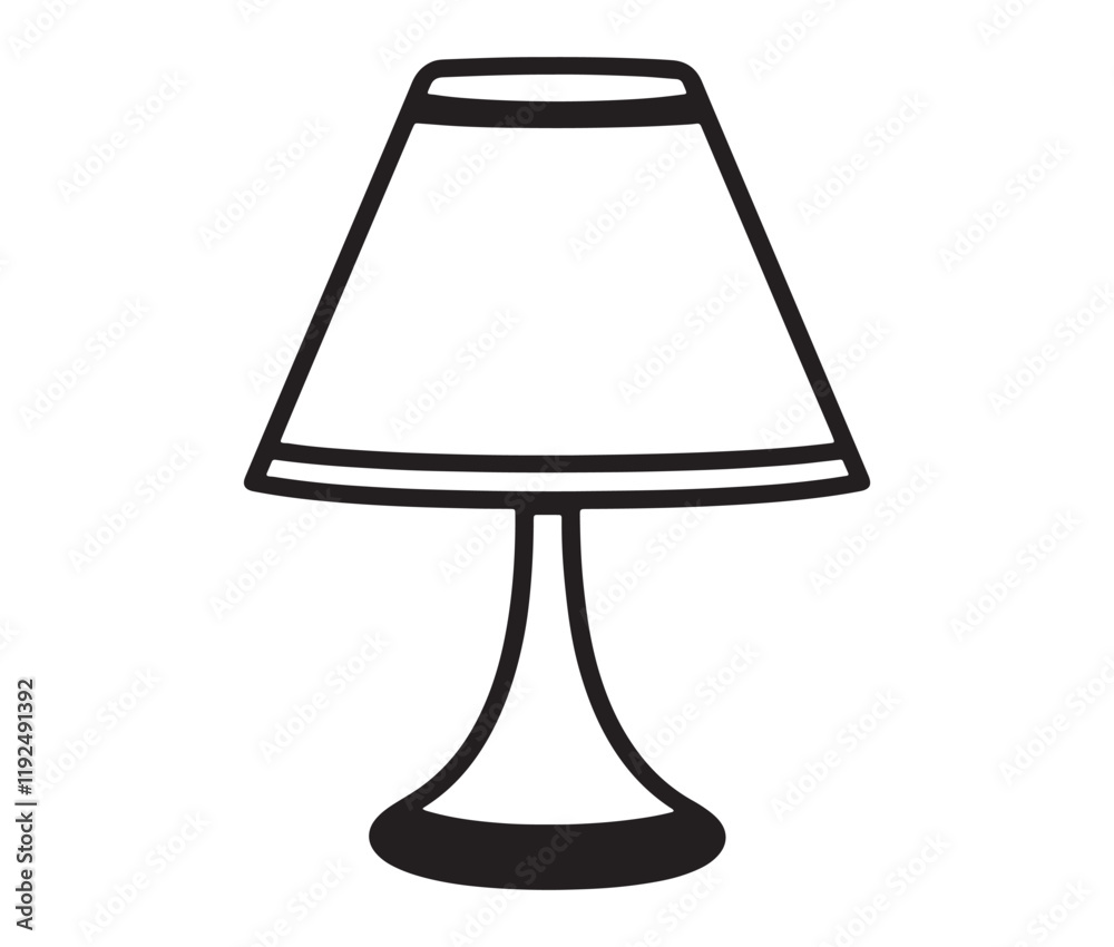 Obraz premium Lamp isolated on white background, Silhouette table lamp icon