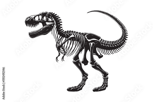 Dinosaur Skeleton silhouette Art 