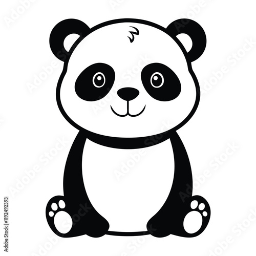 cute panda vector design logo for kids product 