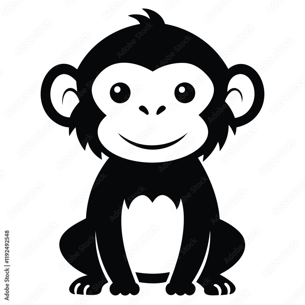 Fototapeta premium cute monkey vector design logo for kids product 